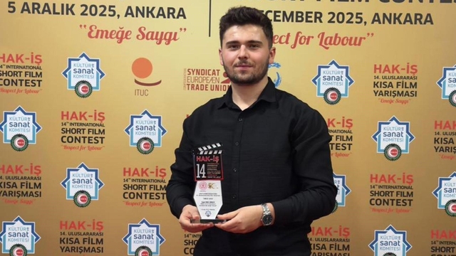 KBÜ öğrencisi, HAK-İŞ Uluslararası Kısa Film Yarışması'nda birinci oldu