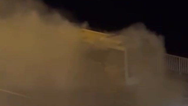 Zonguldak'ta seyir halindeki halk otobüsü yandı