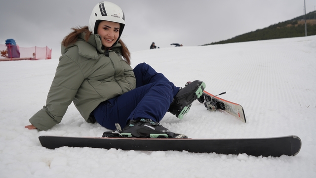 Palandöken'de kayak keyfi başladı