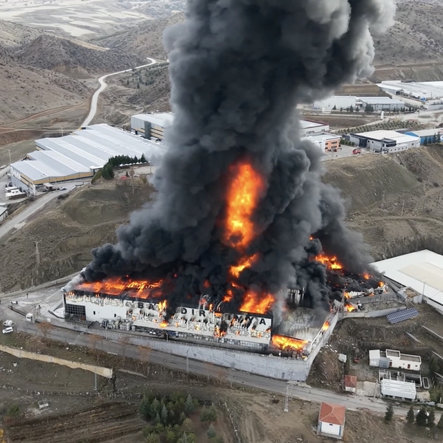 Kırıkkale'deki kimya fabrikasındaki yangına müdahale sürüyor