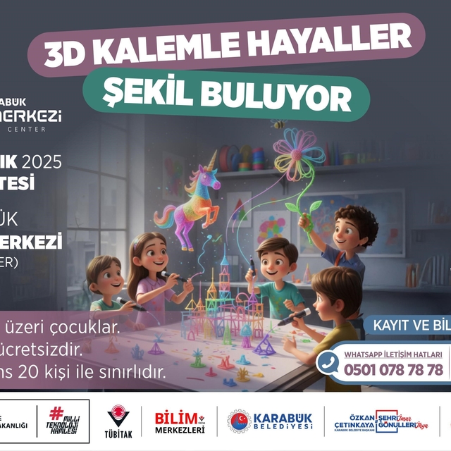 Karabük Bilim Merkezi çocuklara yönelik "3 Boyutlu Kalem Atölyesi" düzenliy...
