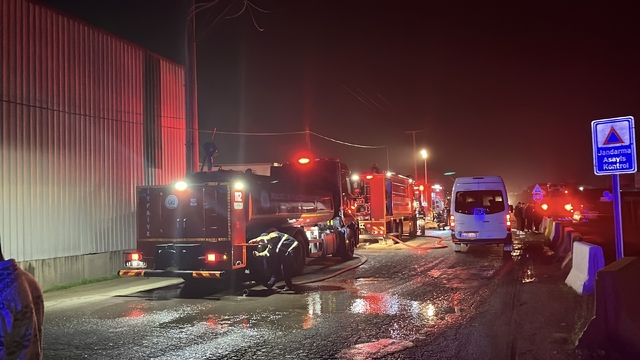 Kocaeli'de geri dönüşüm deposunda yangın: 1 yaralı