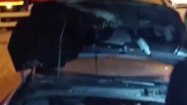 Konya'da park halindeki otomobilde yangın