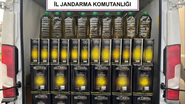 Jandarma 655 litre sahte zeytinyağı ele geçirdi