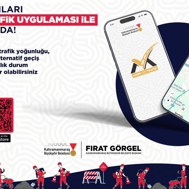 Kahramanmaraş'ta çalışma yapılan yollar  "KMBB Cep Trafik" mobil uygulaması...