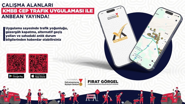 Kahramanmaraş'ta çalışma yapılan yollar  "KMBB Cep Trafik" mobil uygulamasında