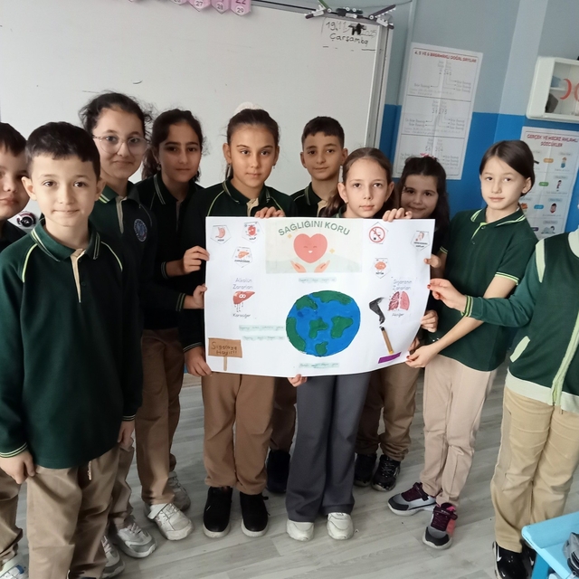 İlkokul öğrencilerinden sağlıklı yaşam mesajı