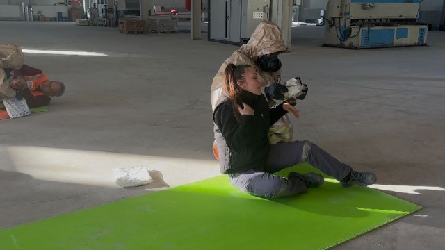 Burdur'da gerçeğini aratmayan yangın ve KBRN tatbikatı