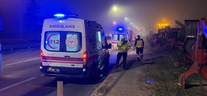 TIR’ın arkadan çaptığı servis minibüsündeki 9 kişi yaralandı