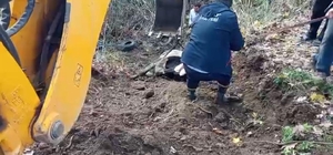 Hatay'da dereye düşen inek itfaiye ekipleri tarafından kurtarıldı