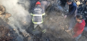 Yangında evi küle dönen yaşlı kadının cenazesine ulaşıldı