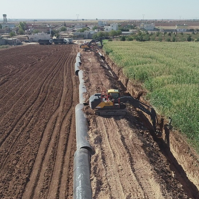 Mardin'de 2. kademe içme suyu isale hattında çalışmalar devam ediyor