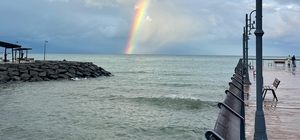 Ordu’da denizin üzerinde gökkuşağı oluştu