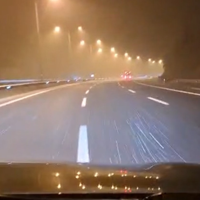 TEM'in Bolu geçişinde tipi şeklinde kar yağışı