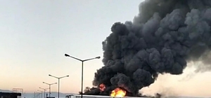 Denizli'de filtre sistemi üretilen fabrikada yangın