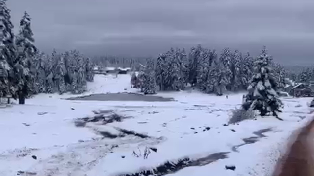 Arkut Dağı'nda kar kalınlığı 10 santime ulaştı