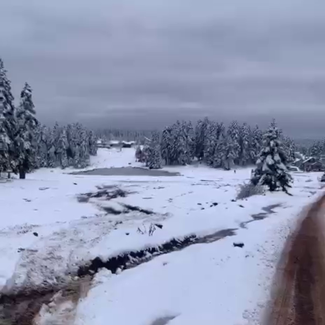 Arkut Dağı'nda kar kalınlığı 10 santime ulaştı
