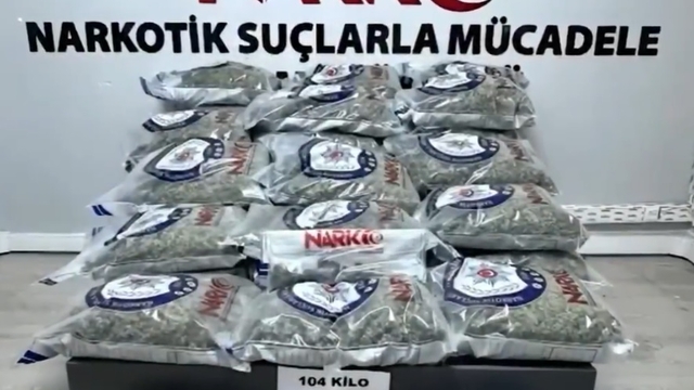 Kayseri'de 104 kilo uyuşturucu ele geçirildi