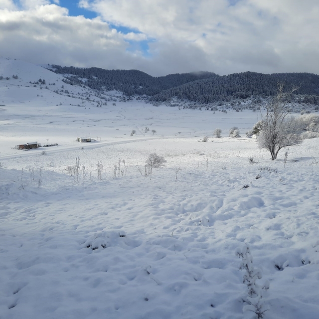 Abant ve çevresindeki yaylalar beyaza büründü