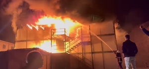 Şantiyede işçilerin yatakhanesinde çıkan yangın söndürüldü