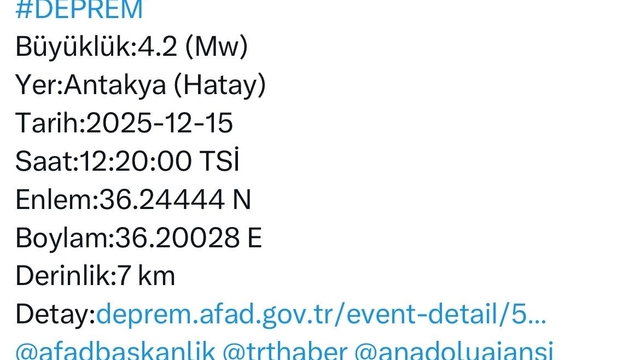 Hatay Valiliği'nden deprem açıklaması