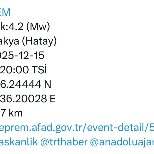 Hatay Valiliği'nden deprem açıklaması