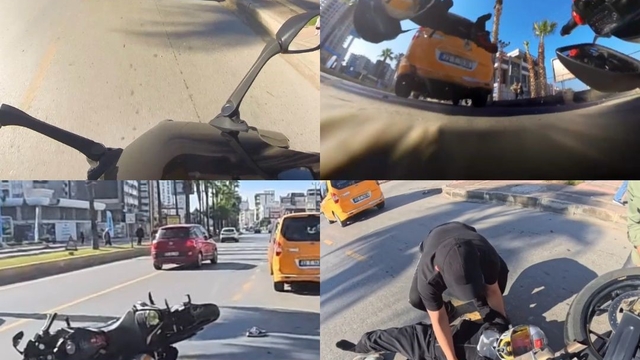Motosiklet sürücüsü kaskı sayesinde yara almadan kurtuldu
Mersin'de kaza anı kask kamerasına yansıdı