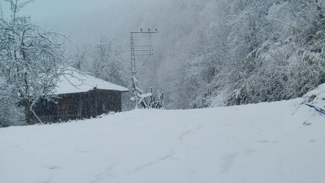 Salıpazarı ilçesi beyaz örtüyle kaplandı