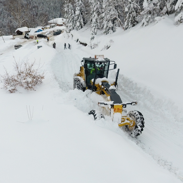 Sinop'ta karla mücadele