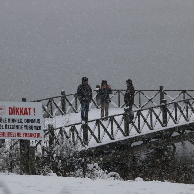 Abant Gölü Milli Parkı'nda kış güzelliği