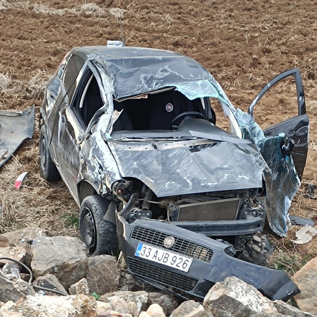 Gaziantep'te takla atan otomobilin sürücüsü yaralandı