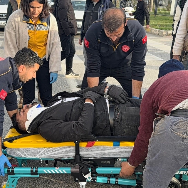 Yayaya çarpmamak için motosikleti devirdi: 1 yaralı
