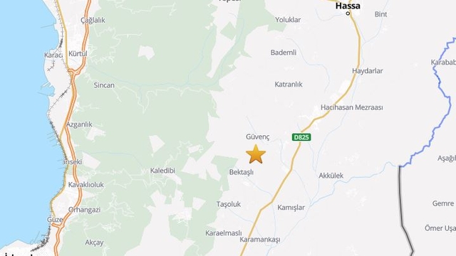 Hatay'da 4 büyüklüğünde deprem