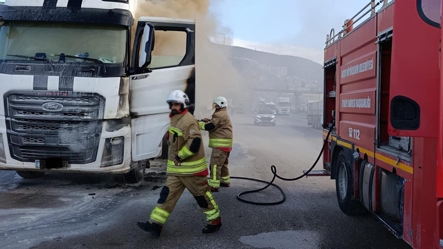 Belen'de tır yangını