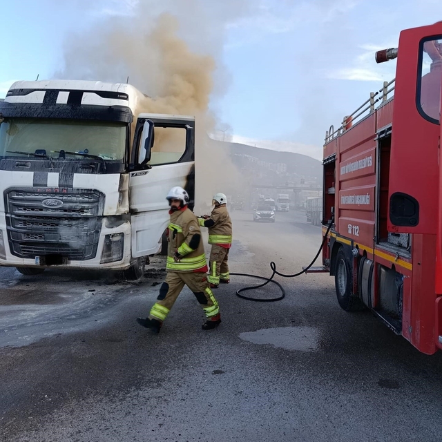 Belen'de tır yangını