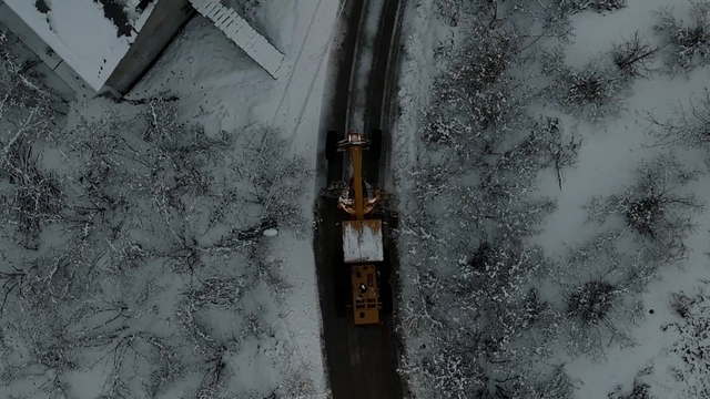 Atakum kırsalında kar mesaisi