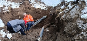 Ilgar Dağı Geçidi'nde tünel çalışmasında su borusu patladı