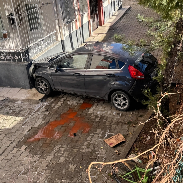 Apartman bahçesine düşen araçta 4 kişi yaralandı