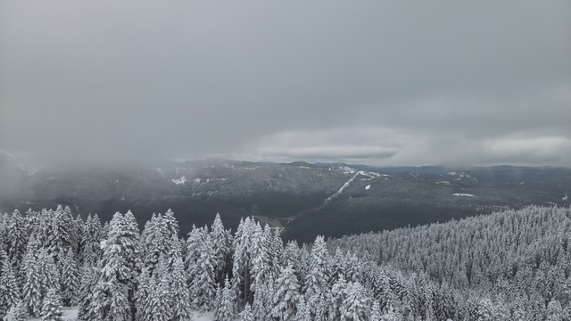 Karla kaplanan Ilgaz Dağı havadan görüntülendi