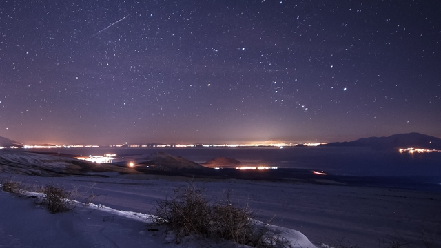 Geminid meteorları Bitlis'te kartpostallık manzaralar oluşturdu
