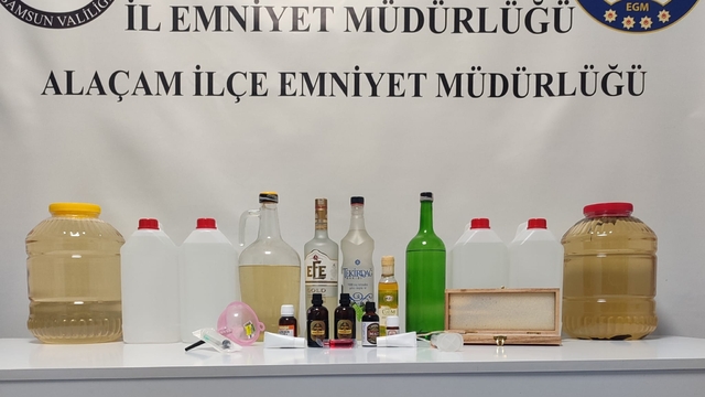 Samsun'da kaçak içki operasyonunda 1 şüpheli yakalandı