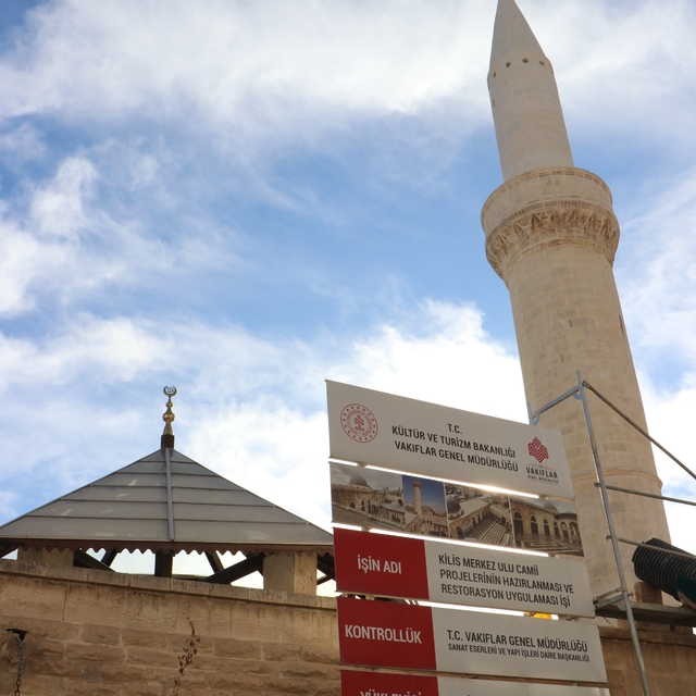 Kilis'te depremde ağır hasar gören tarihi Ulu Cami'nin restorasyonunda sona...