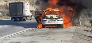 Peugeot marka otomobil alev topuna döndü