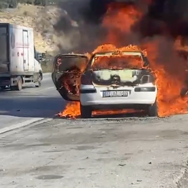 Peugeot marka otomobil alev topuna döndü