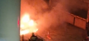 Tekirdağ'da hastane bahçesinde oksijen tüplerinin yanında yangın