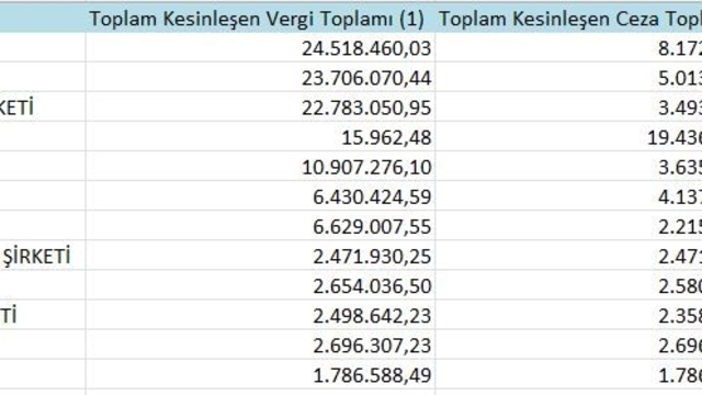Samsun'un 'vergi yüzsüzleri' açıklandı