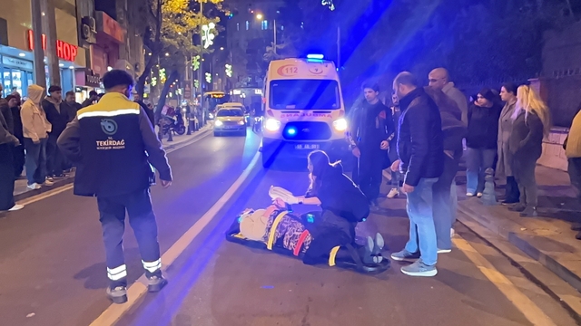 Tekirdağ'da motosikletin çarptığı kadın yaralandı