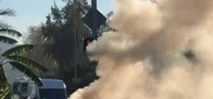 Alanya'da seyir halindeki otomobil alev aldı