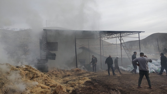 Malatya'da besi çiftliğinde yangın