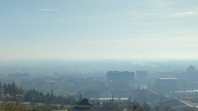 Edirne merkezde hava kirliliği çıplak gözle görüldü
